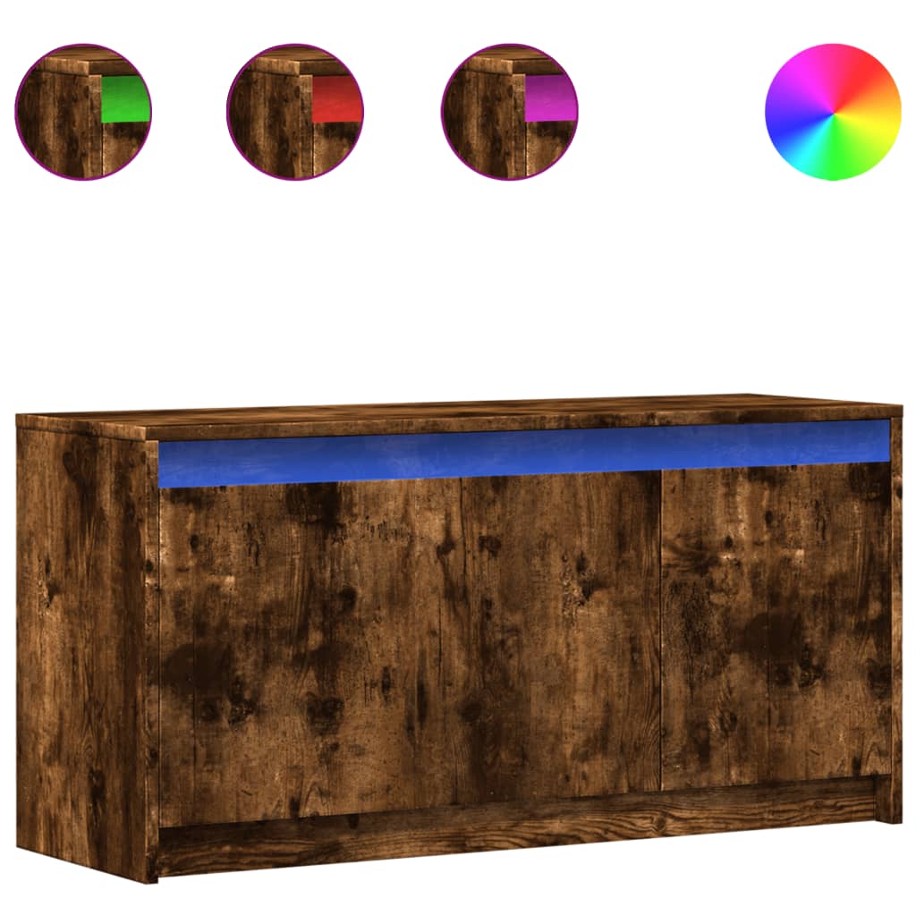 Tv Skříňka S Led Kouřový Dub 100 X 34 X 50 Cm Kompozitní Dřevo
