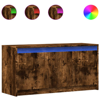 Tv Skříňka S Led Kouřový Dub 100 X 34 X 50 Cm Kompozitní Dřevo