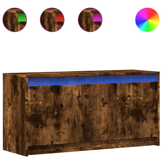Tv Skříňka S Led Kouřový Dub 100 X 34 X 50 Cm Kompozitní Dřevo