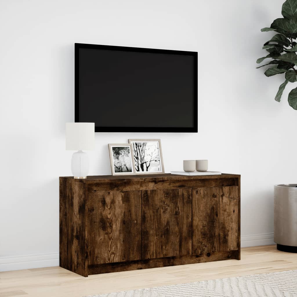 Tv Skříňka S Led Kouřový Dub 100 X 34 X 50 Cm Kompozitní Dřevo