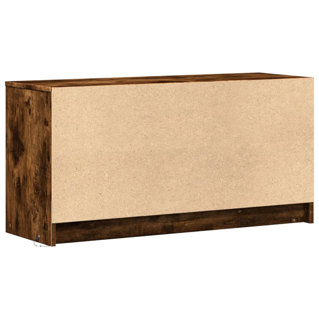 Tv Skříňka S Led Kouřový Dub 100 X 34 X 50 Cm Kompozitní Dřevo