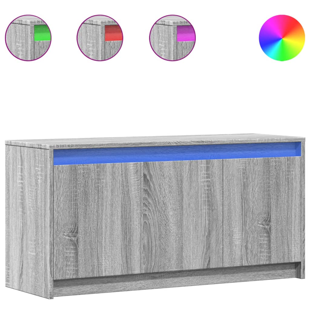 Tv Skříňka S Led Šedá Sonoma 100 X 34 X 50 Cm Kompozitní Dřevo
