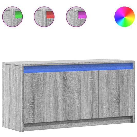 Tv Skříňka S Led Šedá Sonoma 100 X 34 X 50 Cm Kompozitní Dřevo