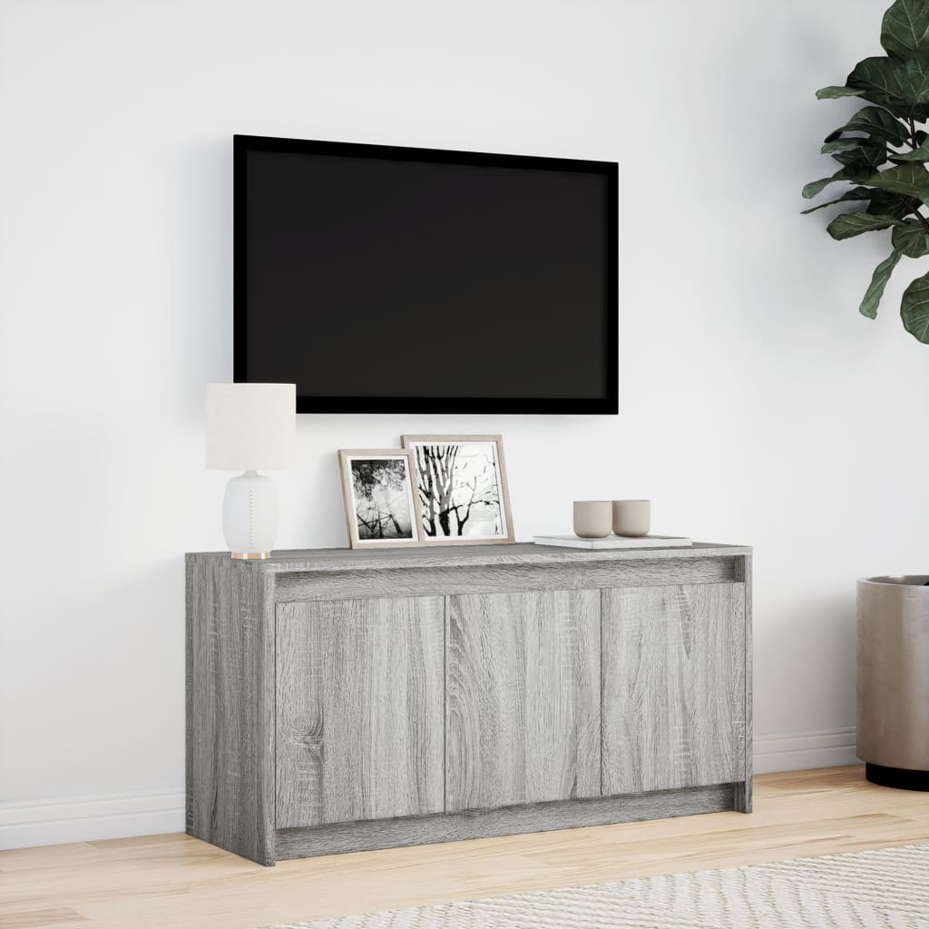 Tv Skříňka S Led Šedá Sonoma 100 X 34 X 50 Cm Kompozitní Dřevo