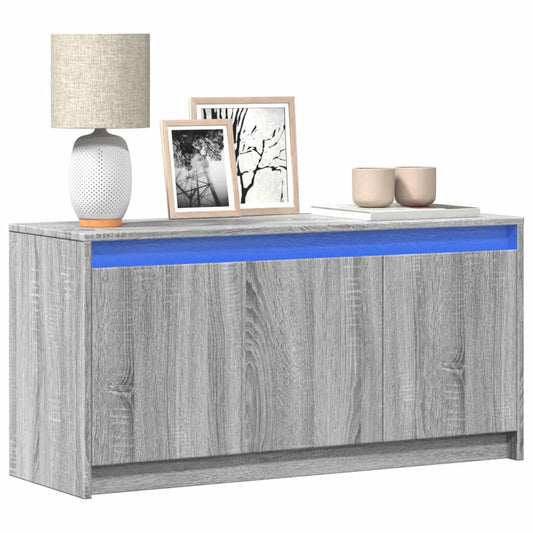 Tv Skříňka S Led Šedá Sonoma 100 X 34 X 50 Cm Kompozitní Dřevo