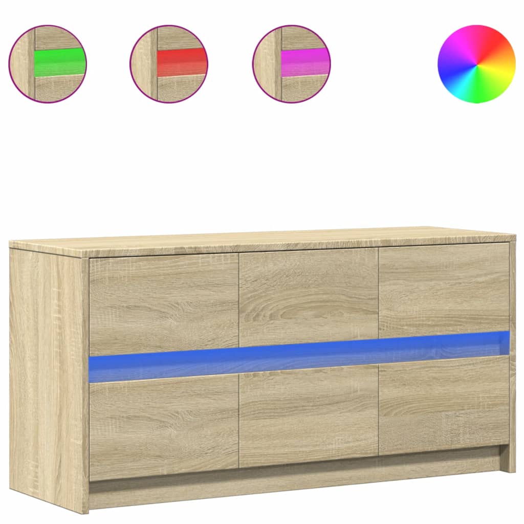 Tv Skříňka S Led 100 X 34 X 50 Cm Kompozitní Dřevo