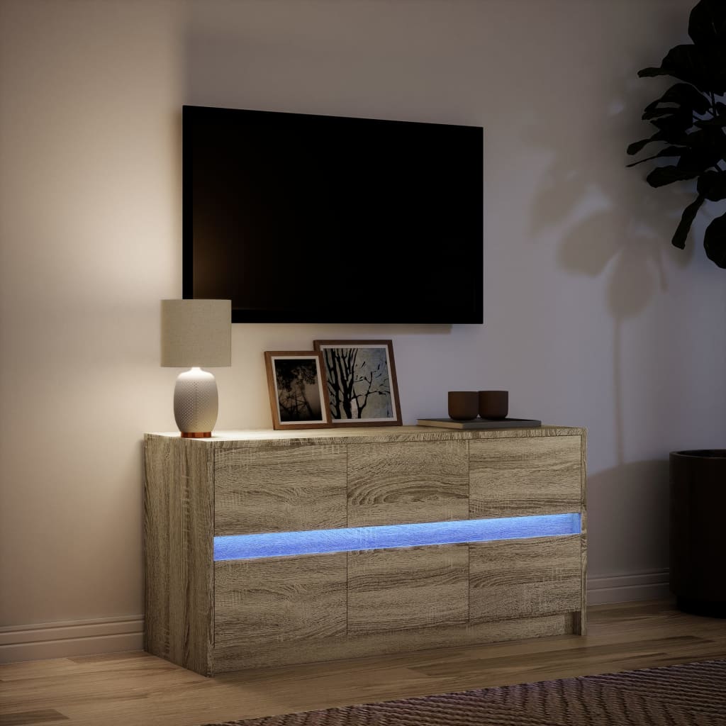 Tv Skříňka S Led 100 X 34 X 50 Cm Kompozitní Dřevo