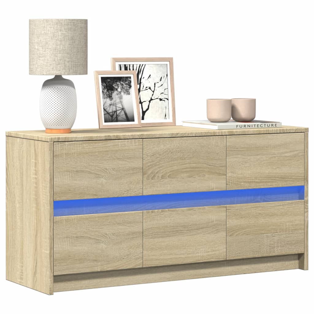 Tv Skříňka S Led 100 X 34 X 50 Cm Kompozitní Dřevo