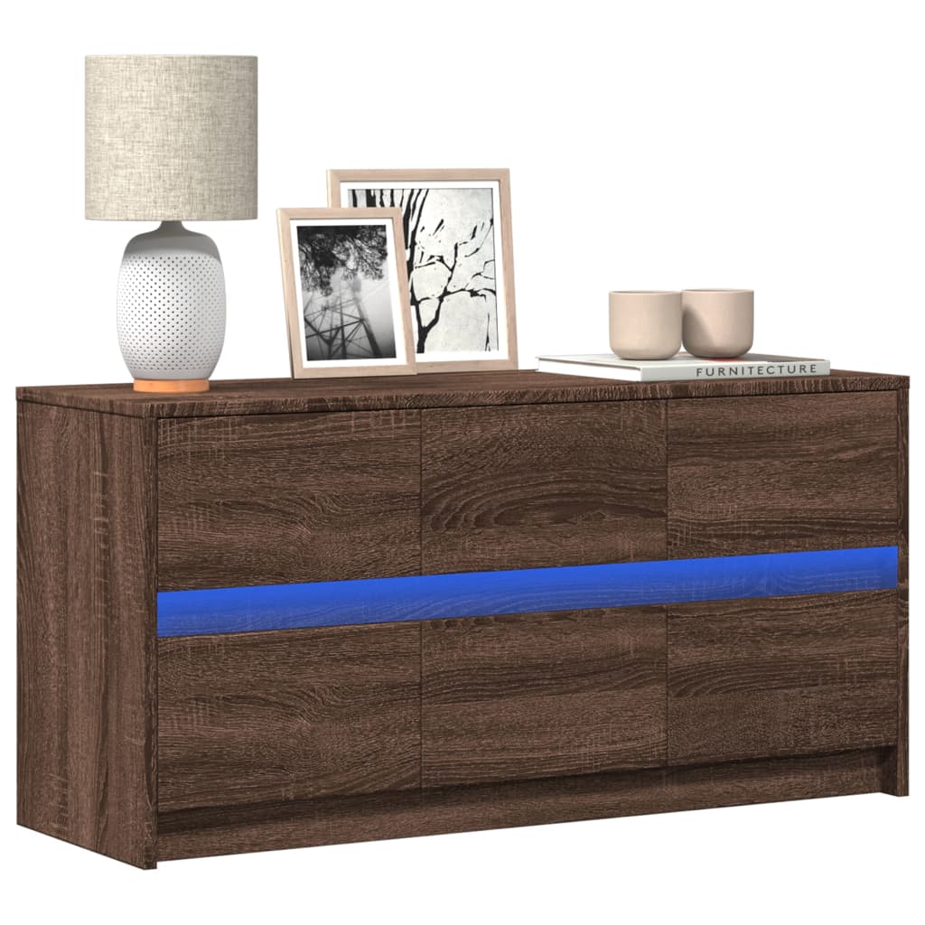 Tv Skříňka S Led 100 X 34 X 50 Cm Kompozitní Dřevo