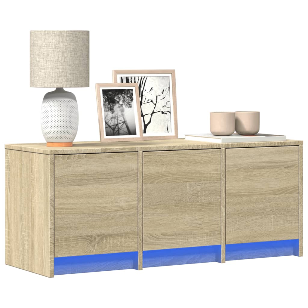 Tv Skříňka S Led 165 X 34 X 40 Cm Kompozitní Dřevo