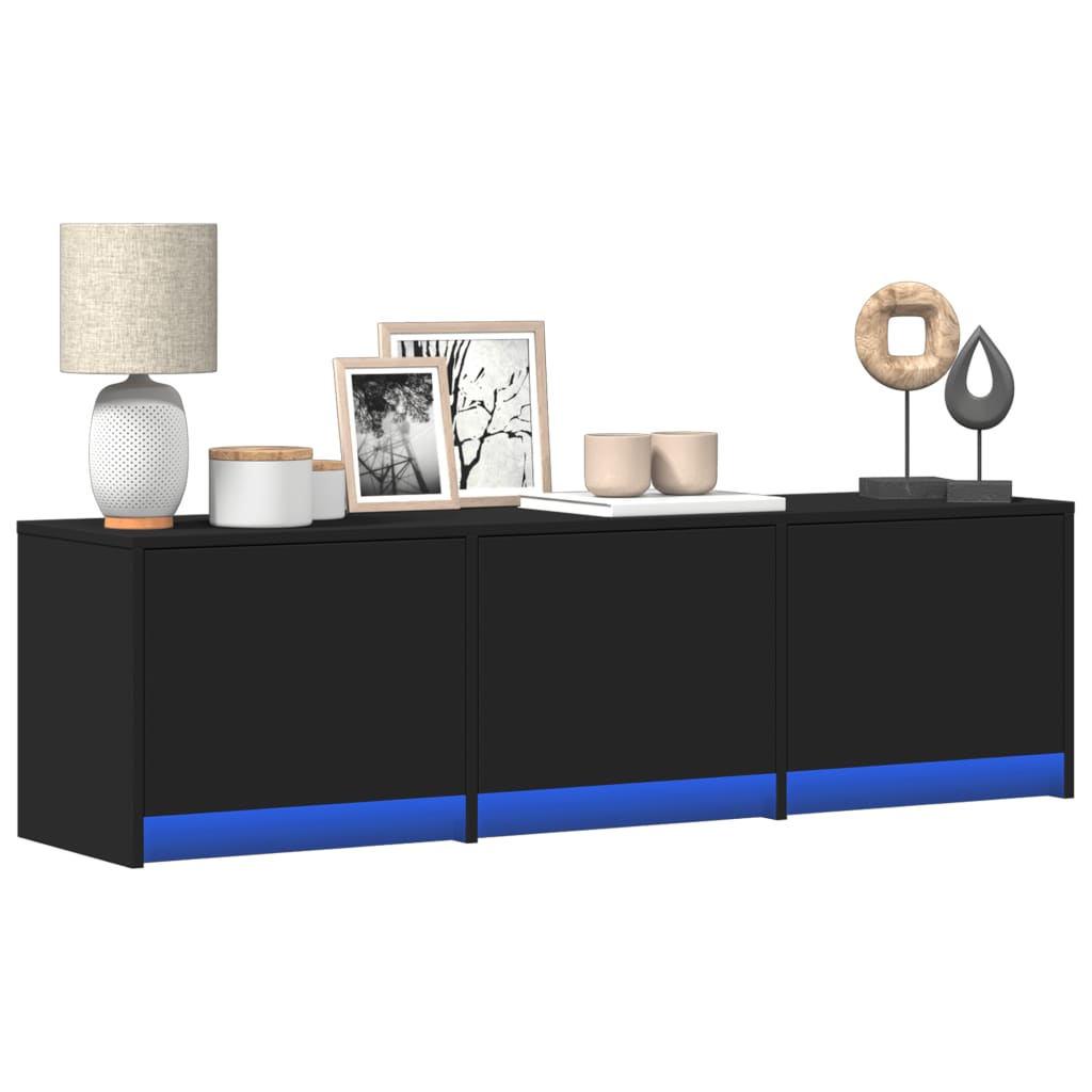 Tv Skříňka S Led 165 X 34 X 40 Cm Kompozitní Dřevo