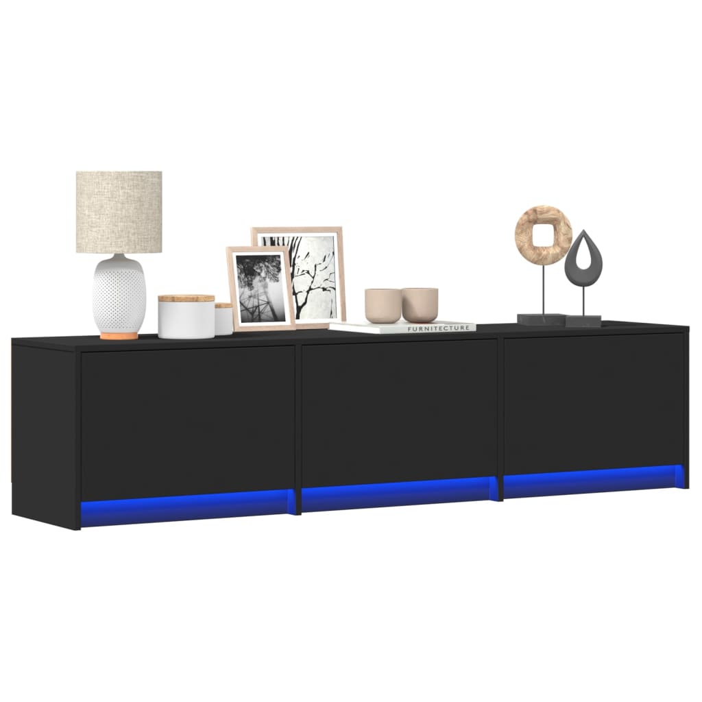 Tv Skříňka S Led 165 X 34 X 40 Cm Kompozitní Dřevo