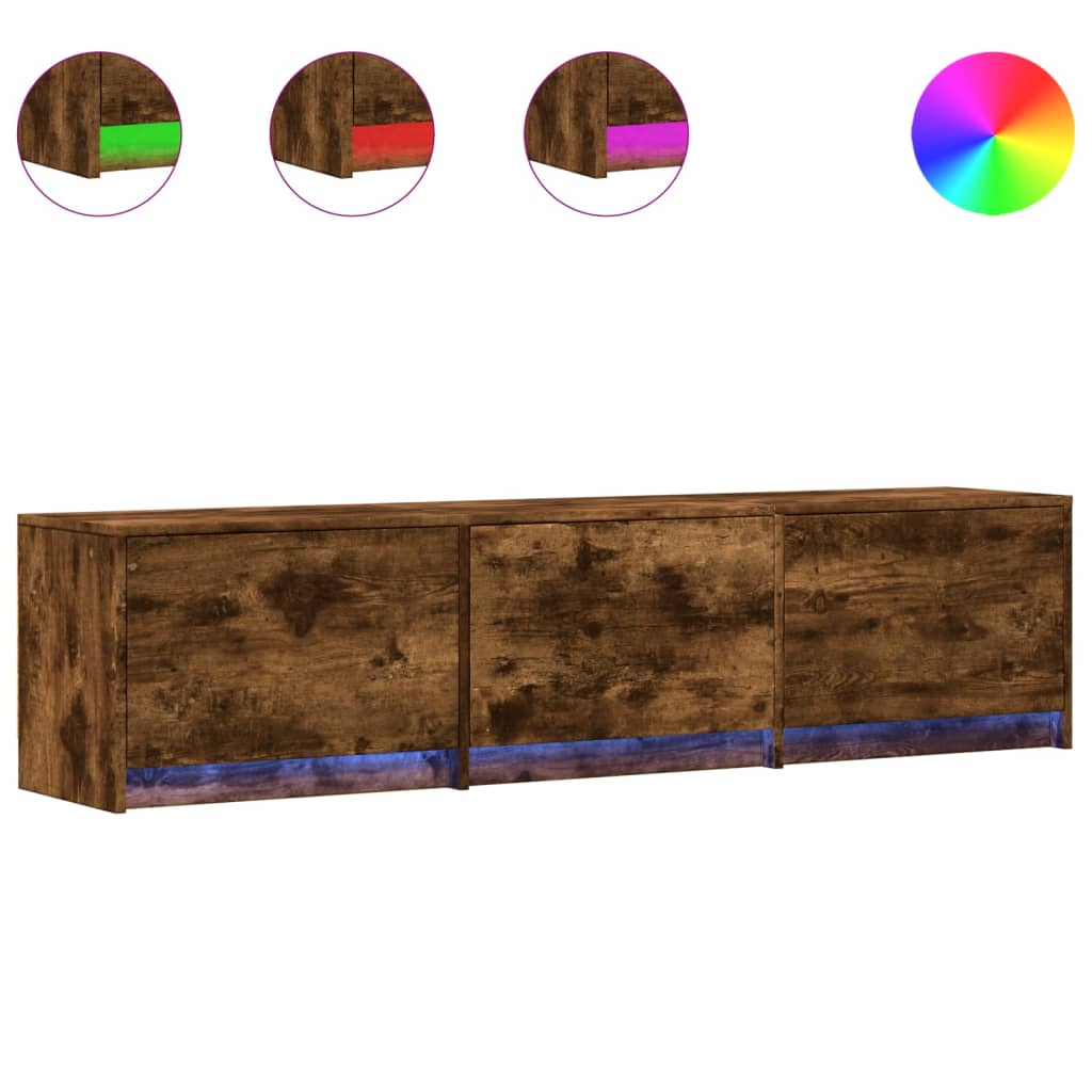 Tv Skříňka S Led 165 X 34 X 40 Cm Kompozitní Dřevo