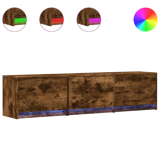 Tv Skříňka S Led 165 X 34 X 40 Cm Kompozitní Dřevo