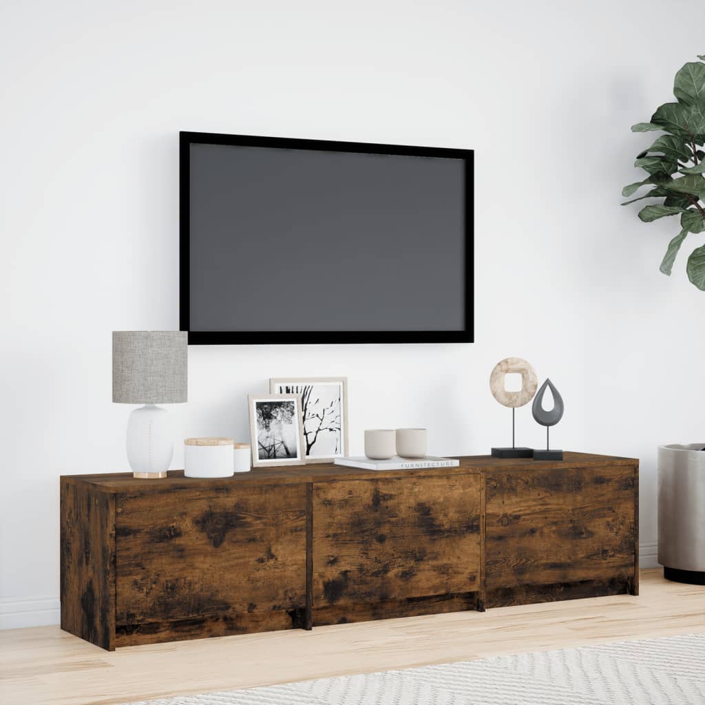 Tv Skříňka S Led 165 X 34 X 40 Cm Kompozitní Dřevo