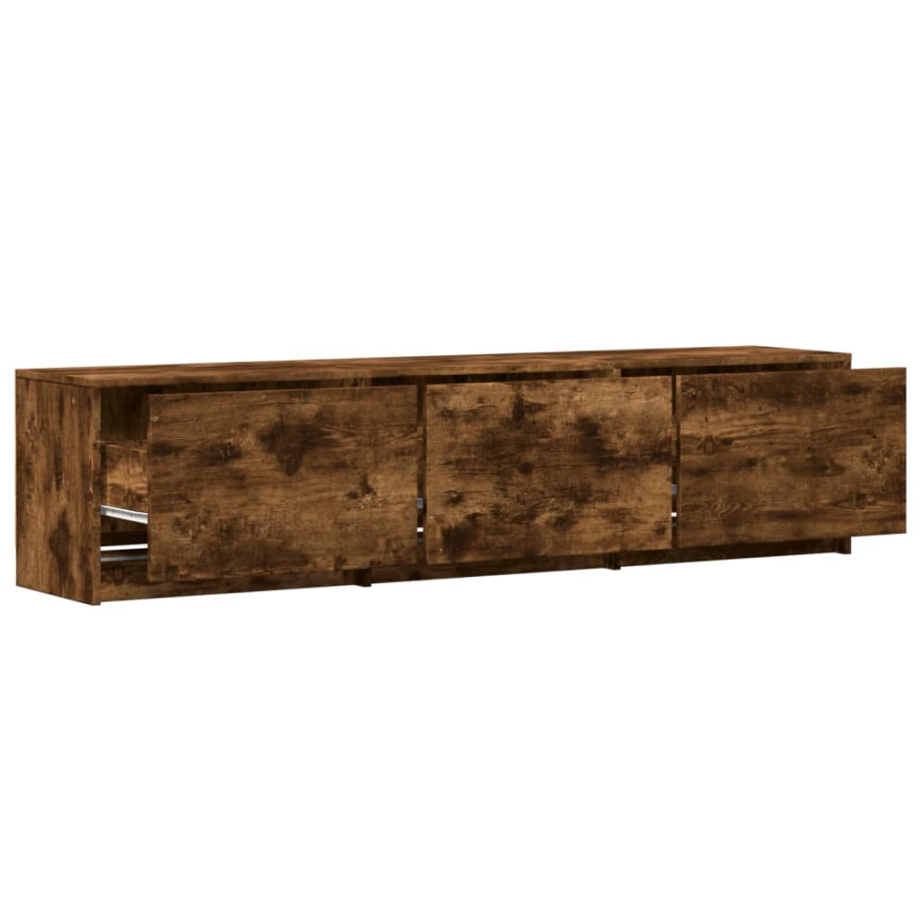 Tv Skříňka S Led 165 X 34 X 40 Cm Kompozitní Dřevo