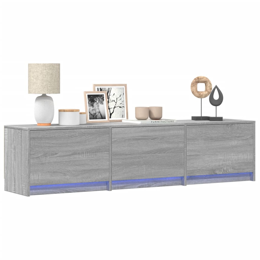 Tv Skříňka S Led 165 X 34 X 40 Cm Kompozitní Dřevo