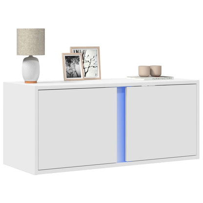 Nástěnná Tv Skříňka S Led Osvětlením Betonově Šedá 80X31X35 Cm