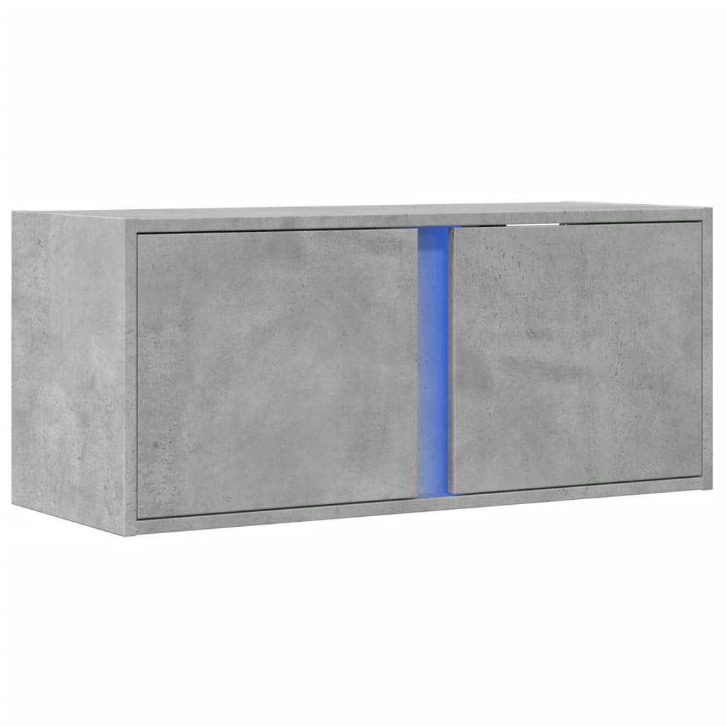Nástěnná Tv Skříňka S Led Osvětlením Betonově Šedá 80X31X35 Cm