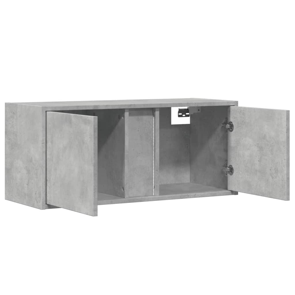Nástěnná Tv Skříňka S Led Osvětlením Betonově Šedá 80X31X35 Cm