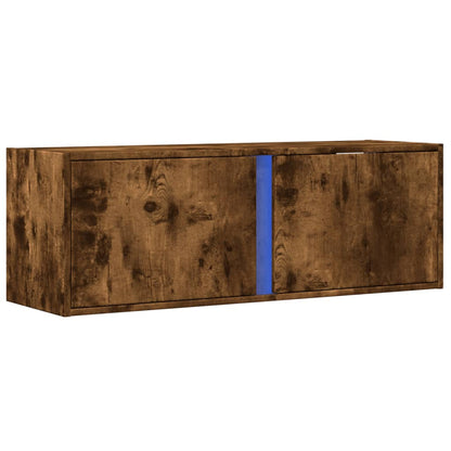Nástěnná Tv Skříňka S Led Osvětlením Kouřový Dub 100X31X35 Cm
