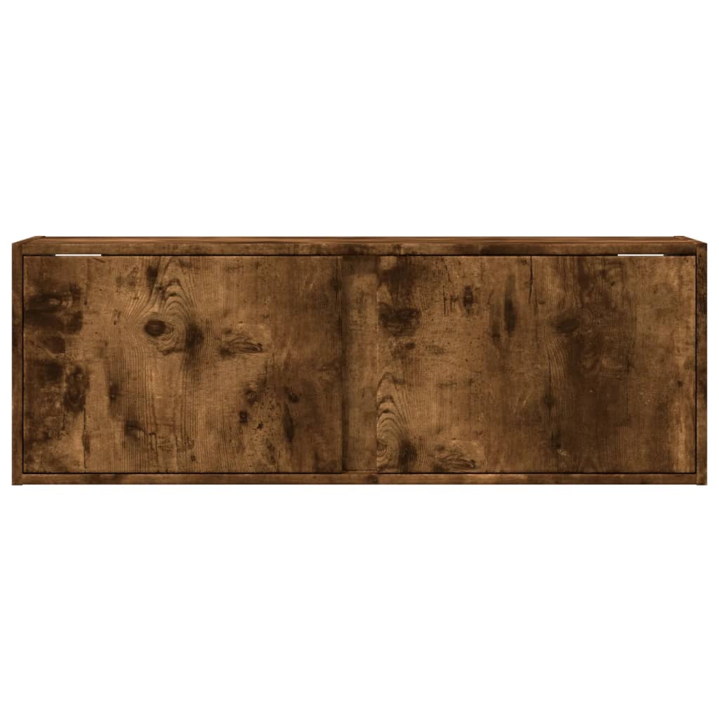 Nástěnná Tv Skříňka S Led Osvětlením Kouřový Dub 100X31X35 Cm