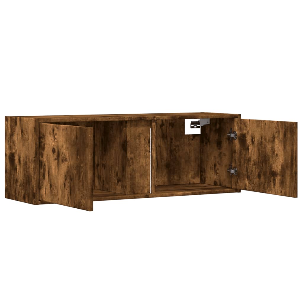 Nástěnná Tv Skříňka S Led Osvětlením Kouřový Dub 100X31X35 Cm