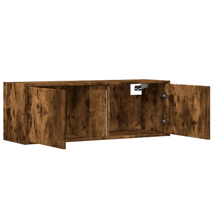 Nástěnná Tv Skříňka S Led Osvětlením Kouřový Dub 100X31X35 Cm