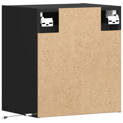 Nástěnné Tv Skříňky S Led Osvětlením 2 Ks Černé 41 X 31 X 45 Cm