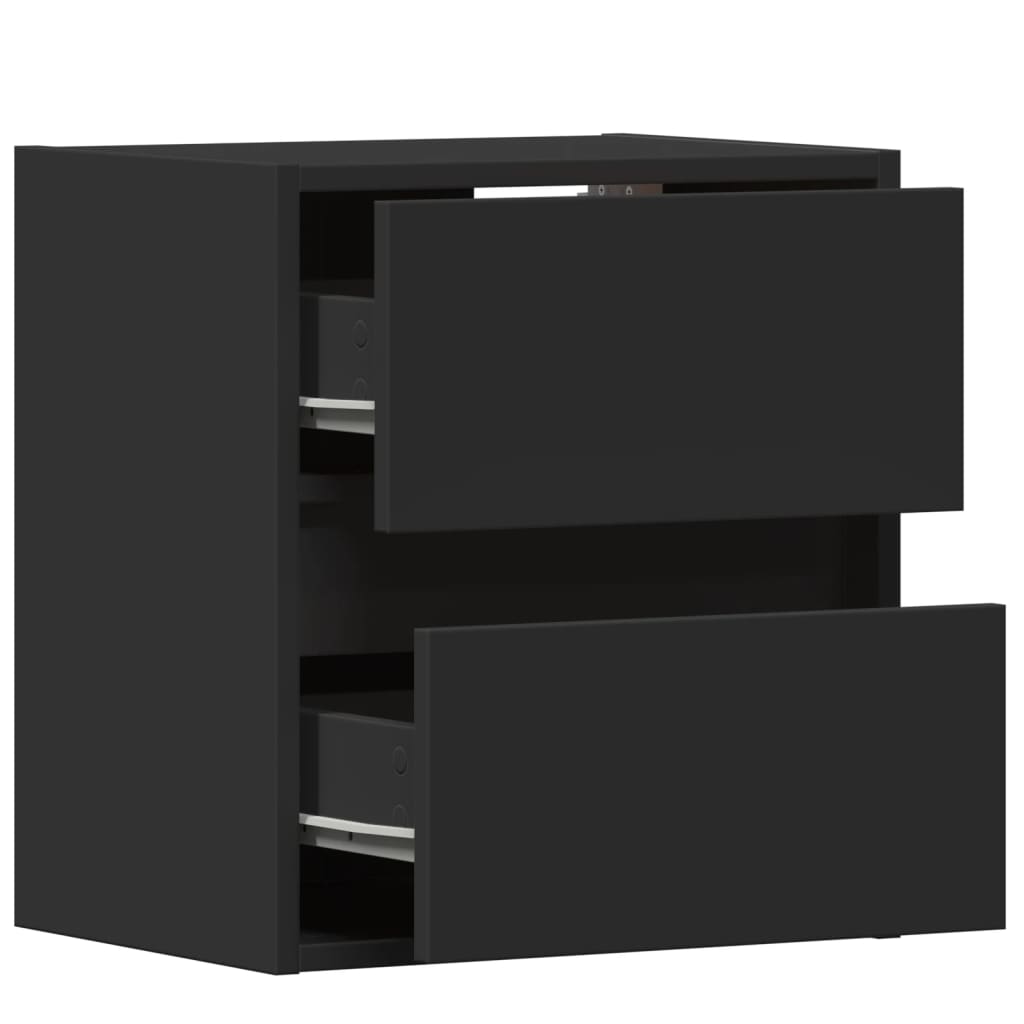 Nástěnné Tv Skříňky S Led Osvětlením 2 Ks Černé 41 X 31 X 45 Cm