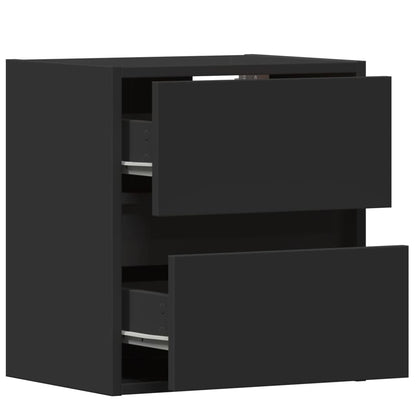 Nástěnné Tv Skříňky S Led Osvětlením 2 Ks Černé 41 X 31 X 45 Cm