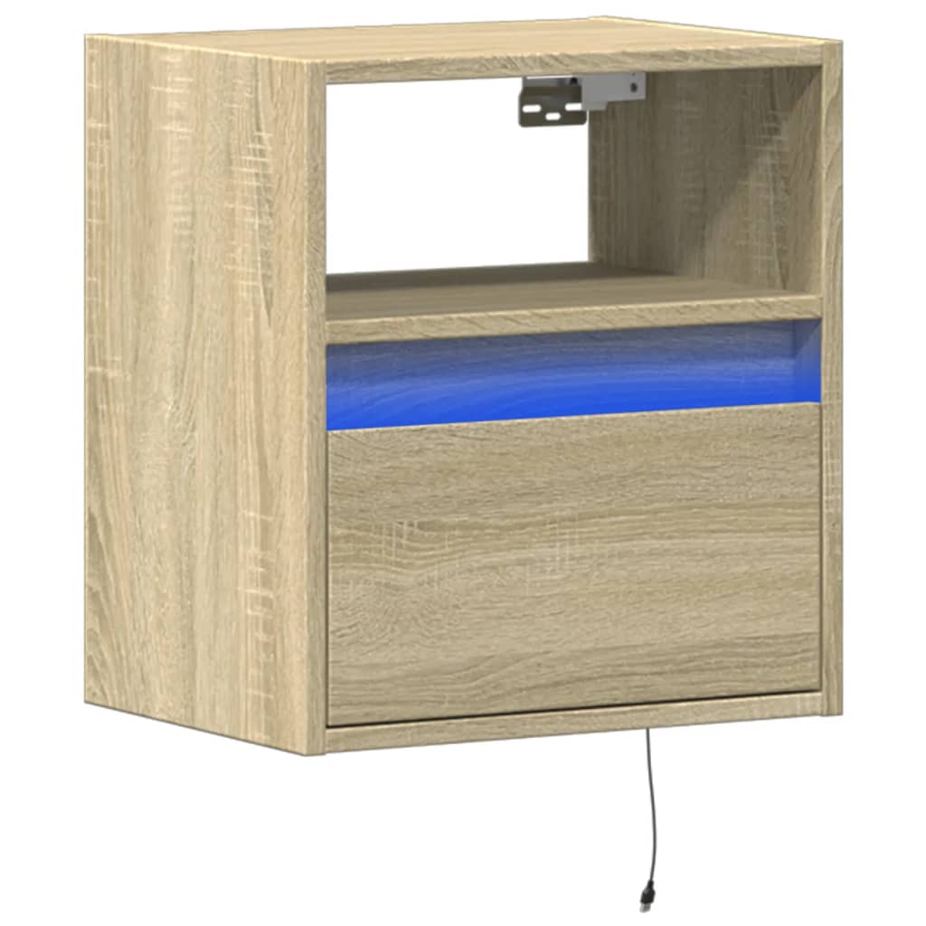 Nástěnná Tv Skříňka S Led Osvětlením 41 X 31 X 45 Cm