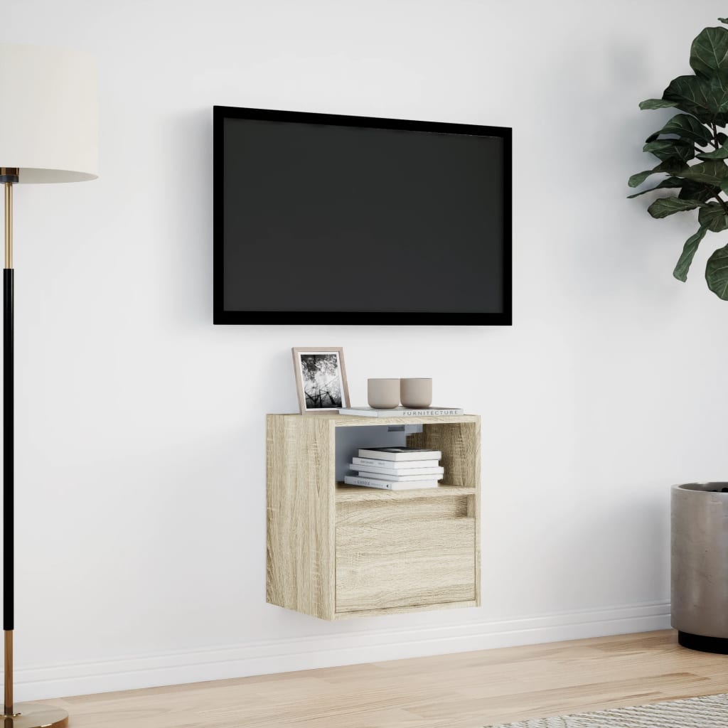 Nástěnná Tv Skříňka S Led Osvětlením 41 X 31 X 45 Cm