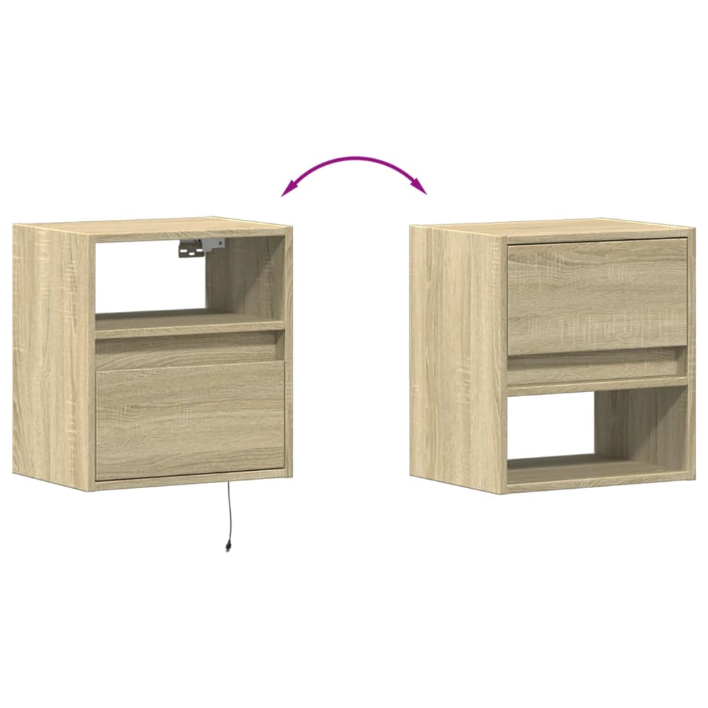 Nástěnná Tv Skříňka S Led Osvětlením 41 X 31 X 45 Cm