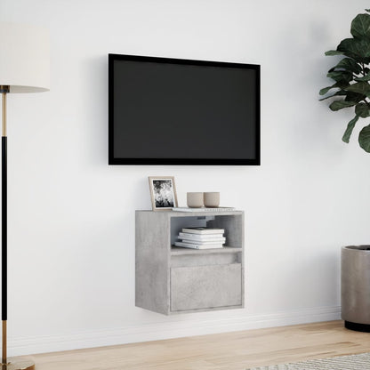 Nástěnná Tv Skříňka S Led Osvětlením Betonově Šedá 41X31X45 Cm