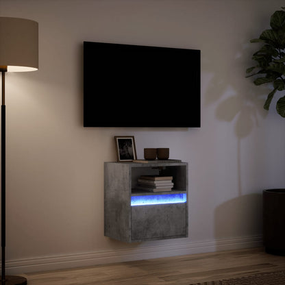 Nástěnná Tv Skříňka S Led Osvětlením Betonově Šedá 41X31X45 Cm