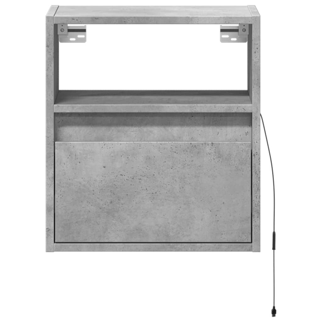 Nástěnná Tv Skříňka S Led Osvětlením Betonově Šedá 41X31X45 Cm