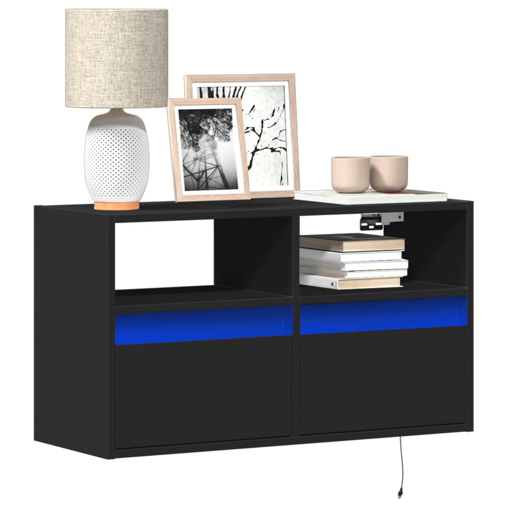 Nástěnná Tv Skříňka S Led Osvětlením 41 X 31 X 45 Cm