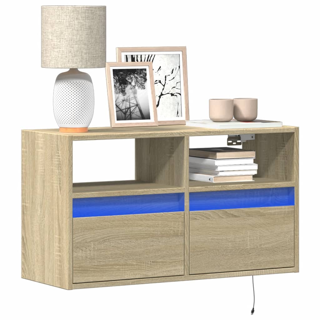 Nástěnná Tv Skříňka S Led Osvětlením 41 X 31 X 45 Cm