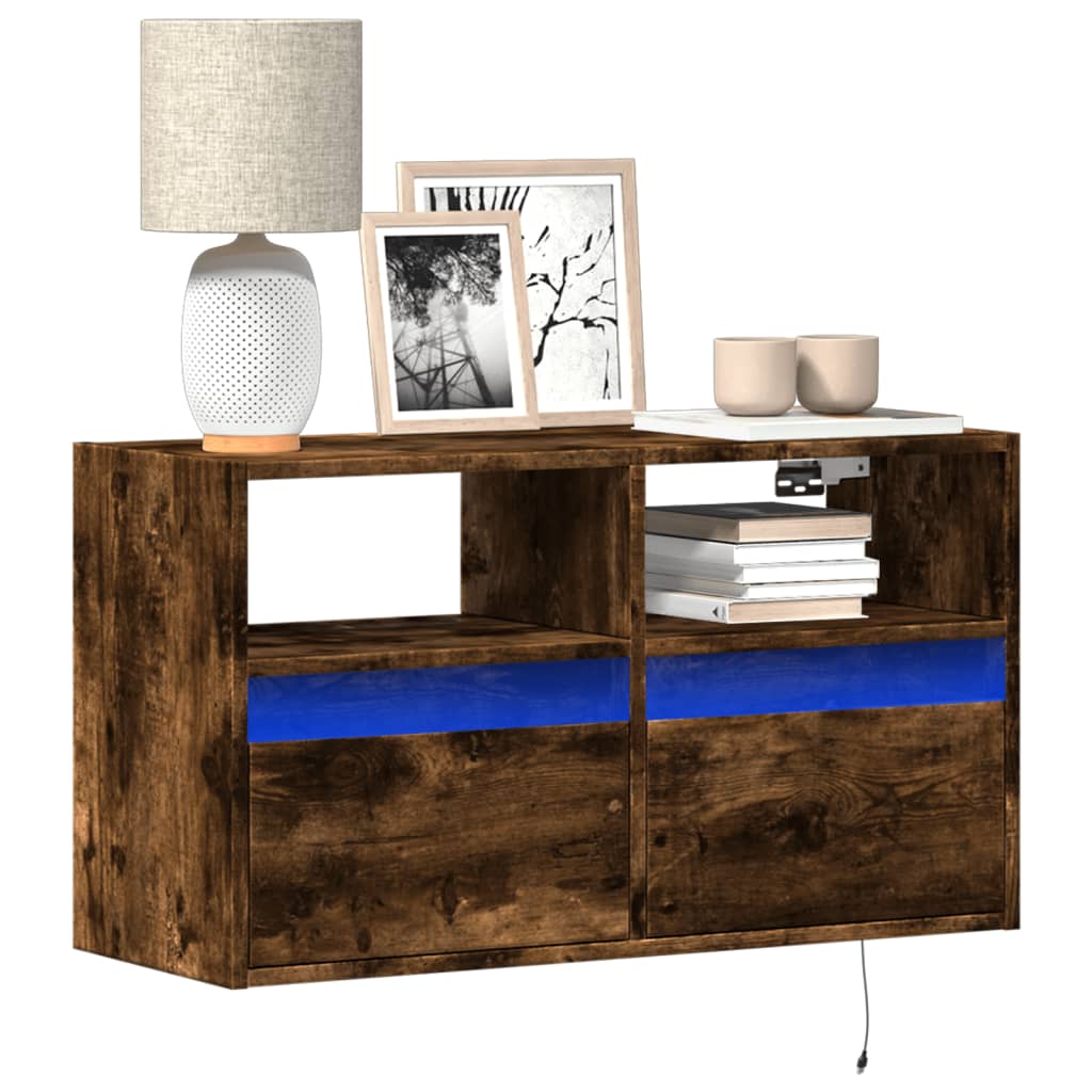 Nástěnná Tv Skříňka S Led Osvětlením 41 X 31 X 45 Cm