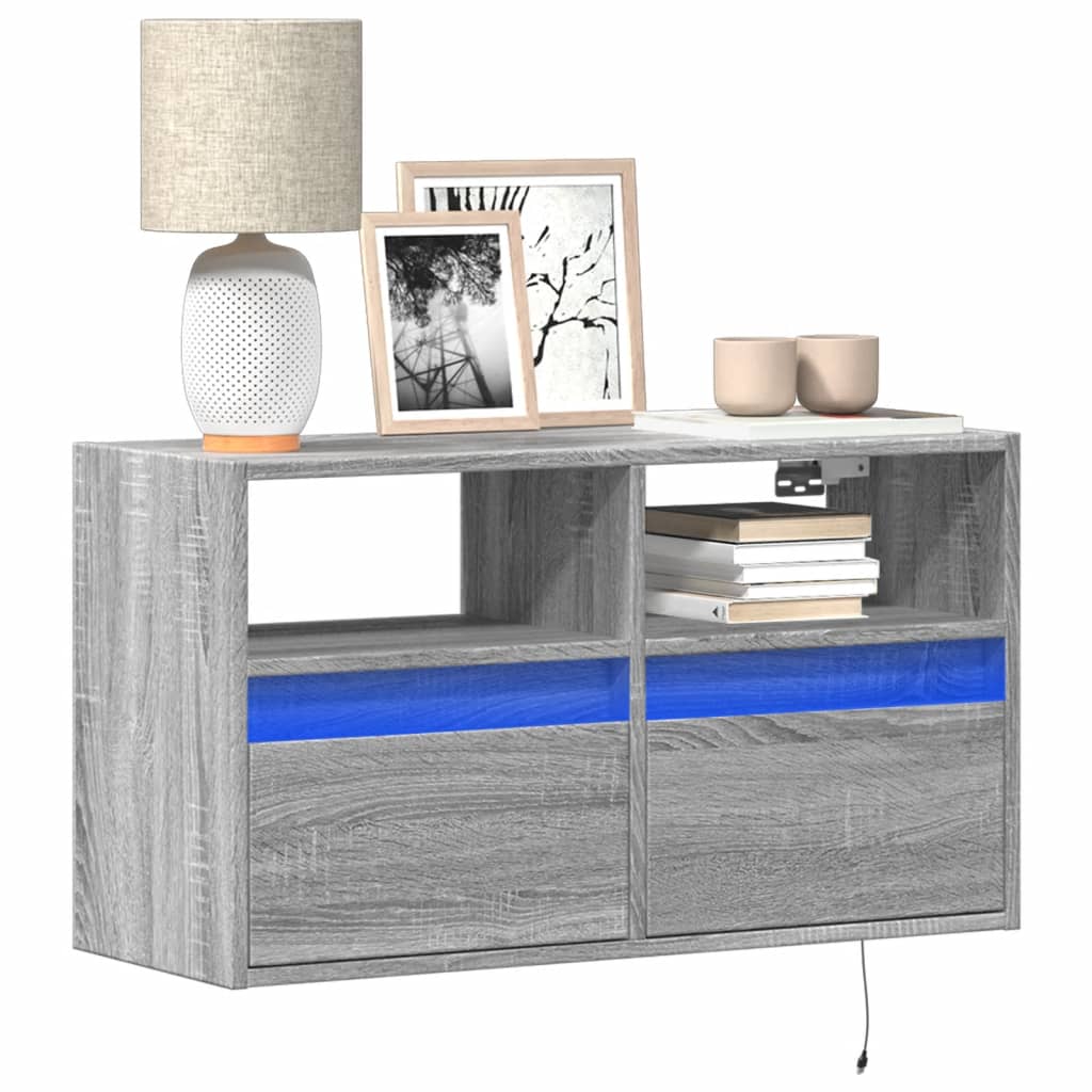 Nástěnná Tv Skříňka S Led Osvětlením 41 X 31 X 45 Cm