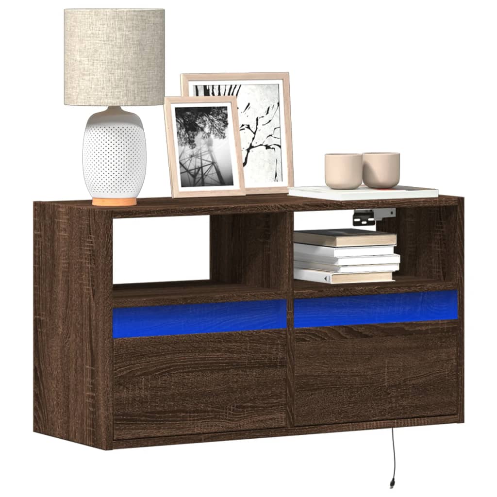Nástěnná Tv Skříňka S Led Osvětlením 41 X 31 X 45 Cm