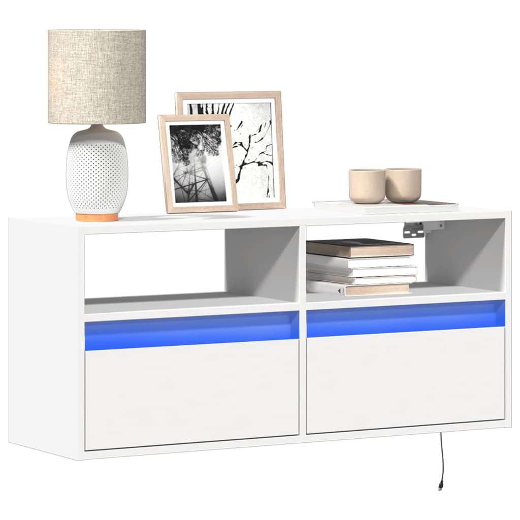 Nástěnná Tv Skříňka S Led Osvětlením 41 X 31 X 45 Cm