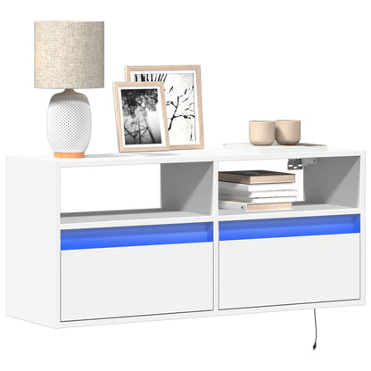 Nástěnná Tv Skříňka S Led Osvětlením 41 X 31 X 45 Cm