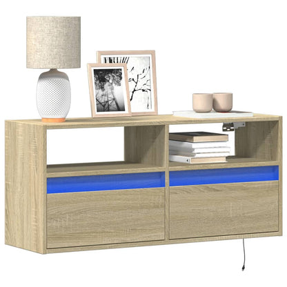 Nástěnná Tv Skříňka S Led Osvětlením 41 X 31 X 45 Cm