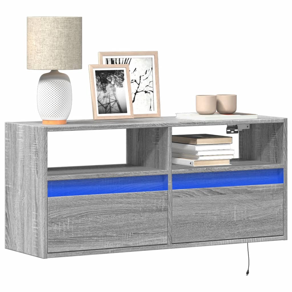 Nástěnná Tv Skříňka S Led Osvětlením 41 X 31 X 45 Cm
