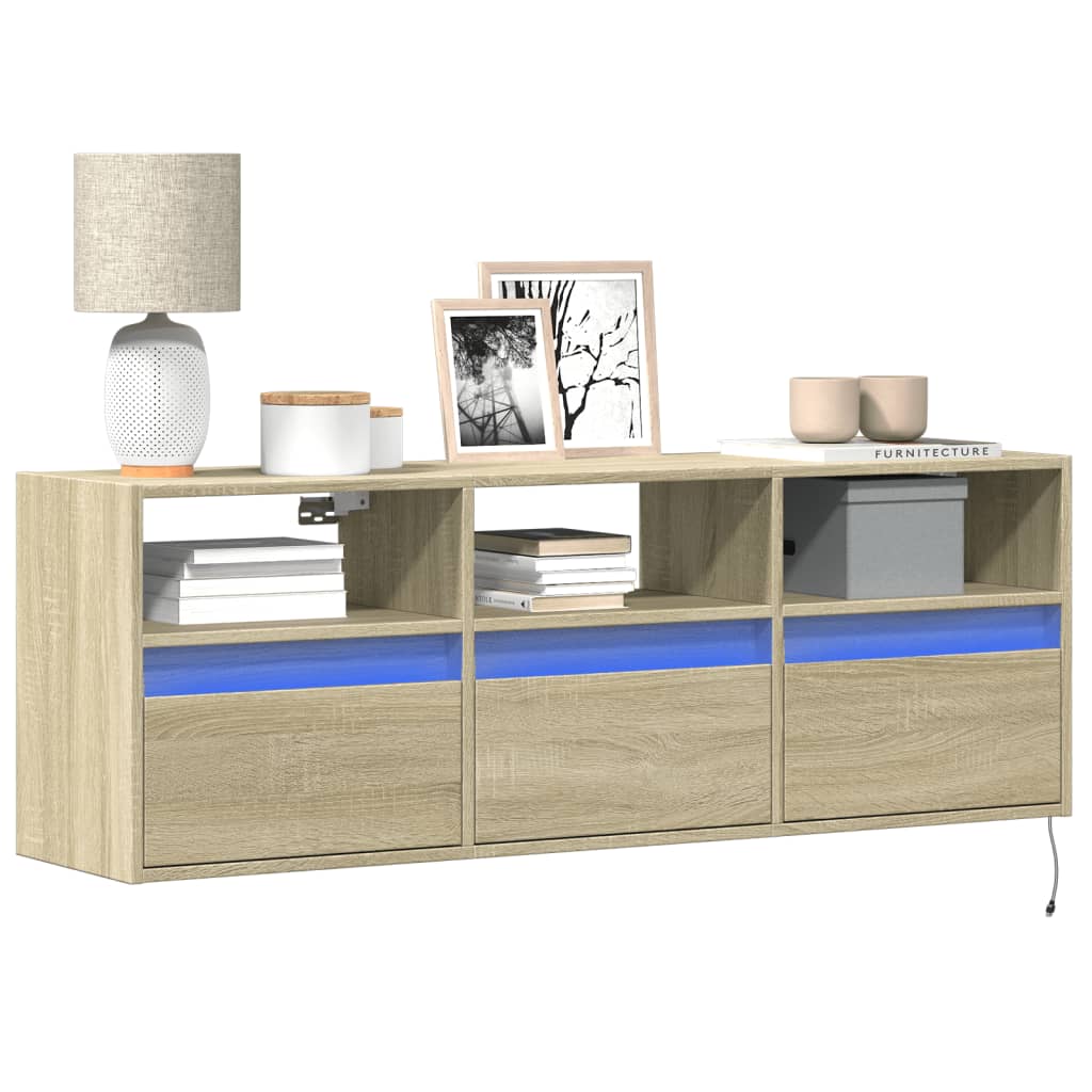Nástěnná Tv Skříňka S Led Osvětlením 41 X 31 X 45 Cm