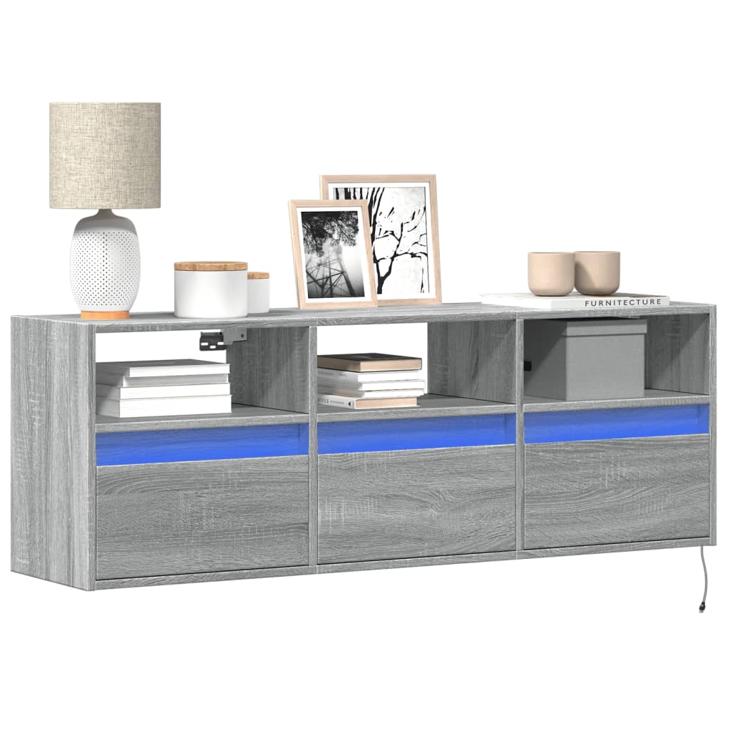 Nástěnná Tv Skříňka S Led Osvětlením 41 X 31 X 45 Cm