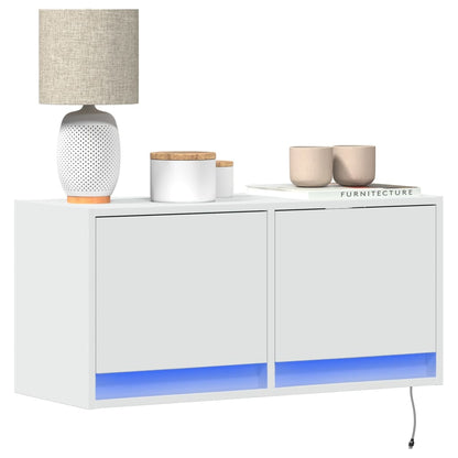 Nástěnná Tv Skříňka S Led Osvětlením 80 X 31 X 35 Cm