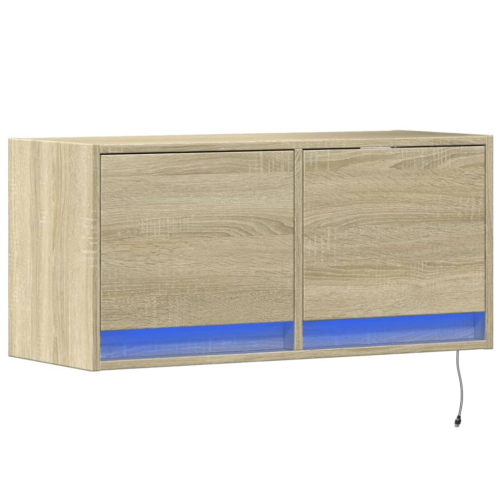Nástěnná Tv Skříňka S Led Osvětlením 80 X 31 X 35 Cm